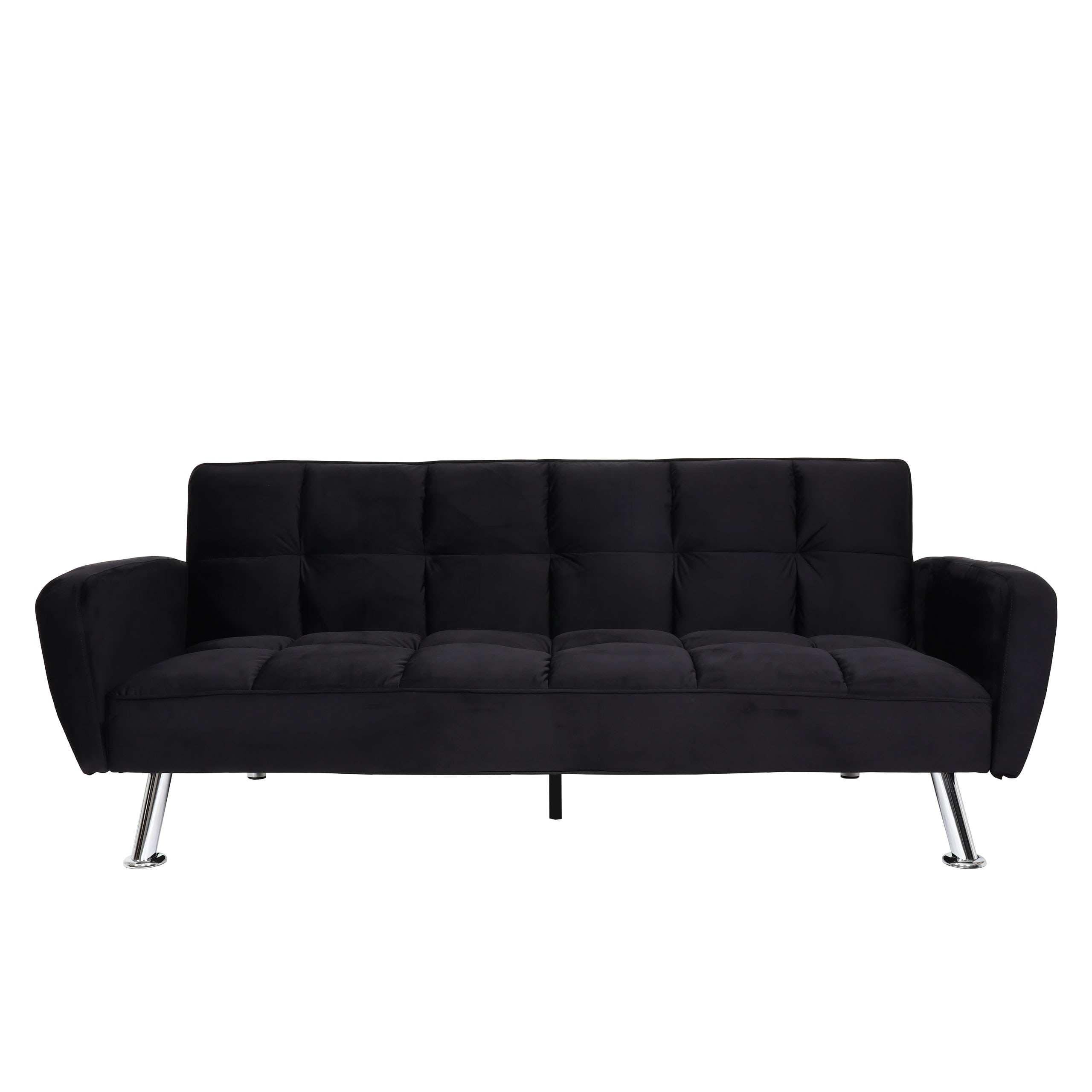 Sofa MCW-K19, Couch Schlafsofa G&auml;stebett Bettsofa Klappsofa, Nosagfederung Schlaffunktion 203cm ~ Samt schwarz 