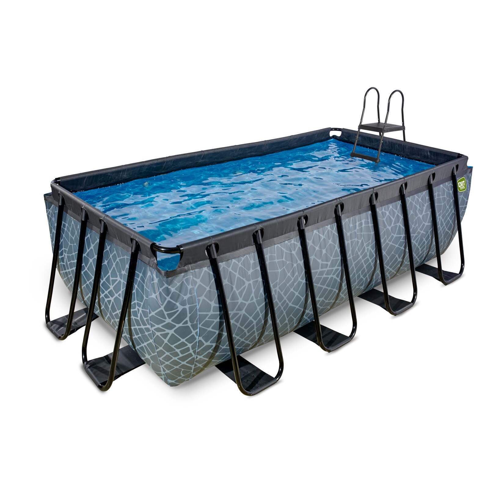Stone Aufstellpool 400x200x122cm mit Filterpumpe - grau