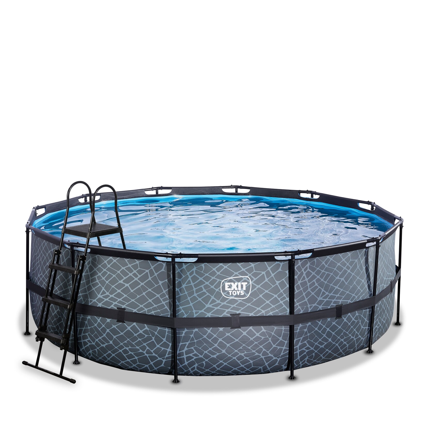 Stone Pool ø427x122cm mit Sandfilterpumpe - grau