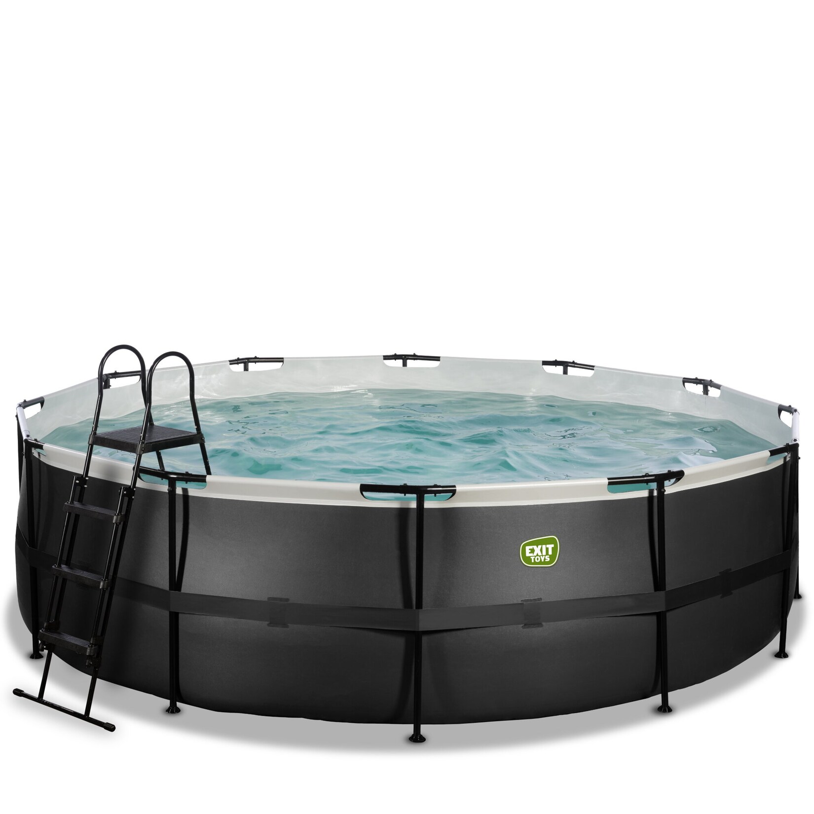 Black Leather Pool ø488x122cm mit Sandfilterpumpe - schwarz