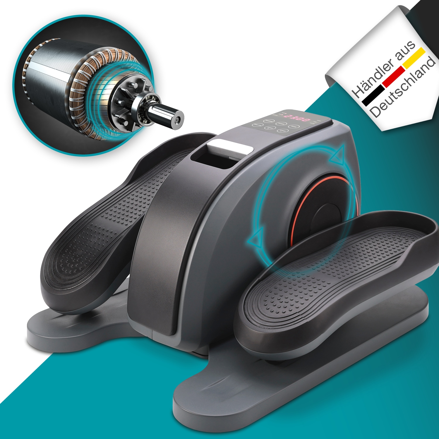 ELONEO Mini-Ellipsentrainer, Pedaltrainer bis 150 kg, Stepper mit 3 Automatikprogrammen