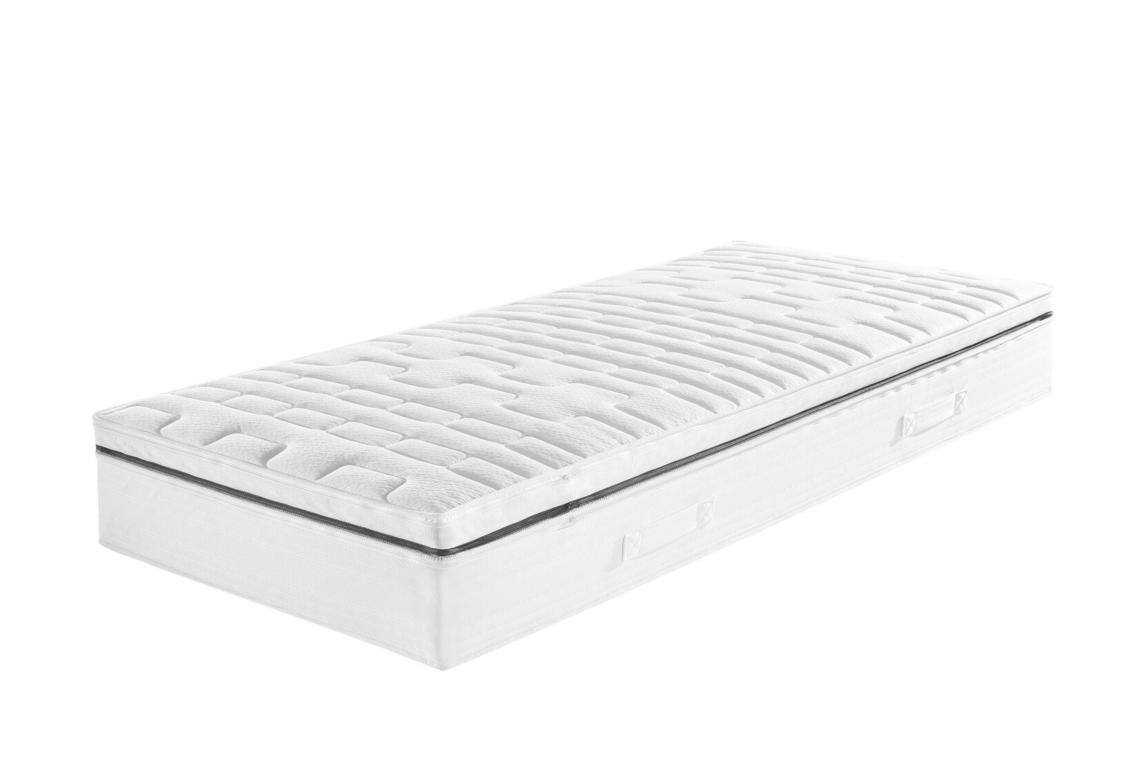 Matelas à ressorts ensachés 7 zones «Megax First Class Top T» avec surmatelas gel