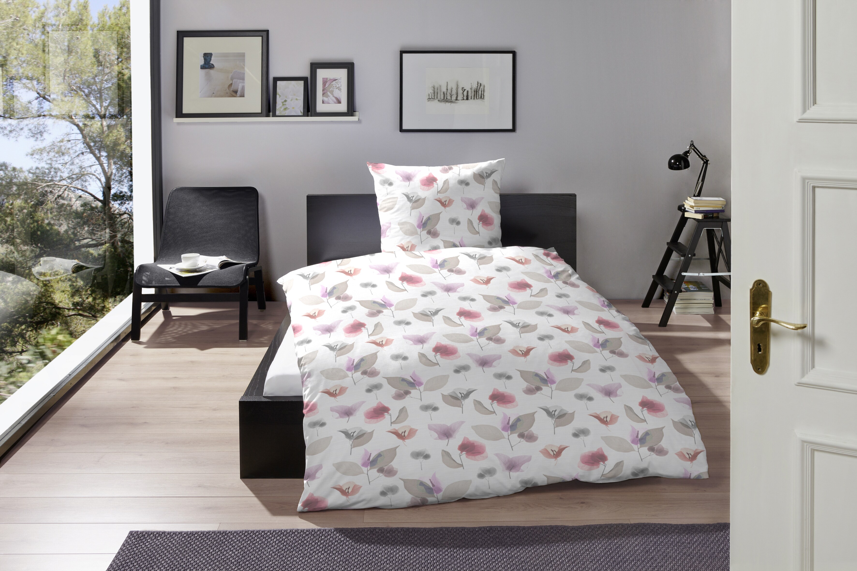 Dekor Biber-Bettw&auml;sche - floral - Gr. 135x200 cm - versch. Ausf&uuml;hrungen - Bild 1