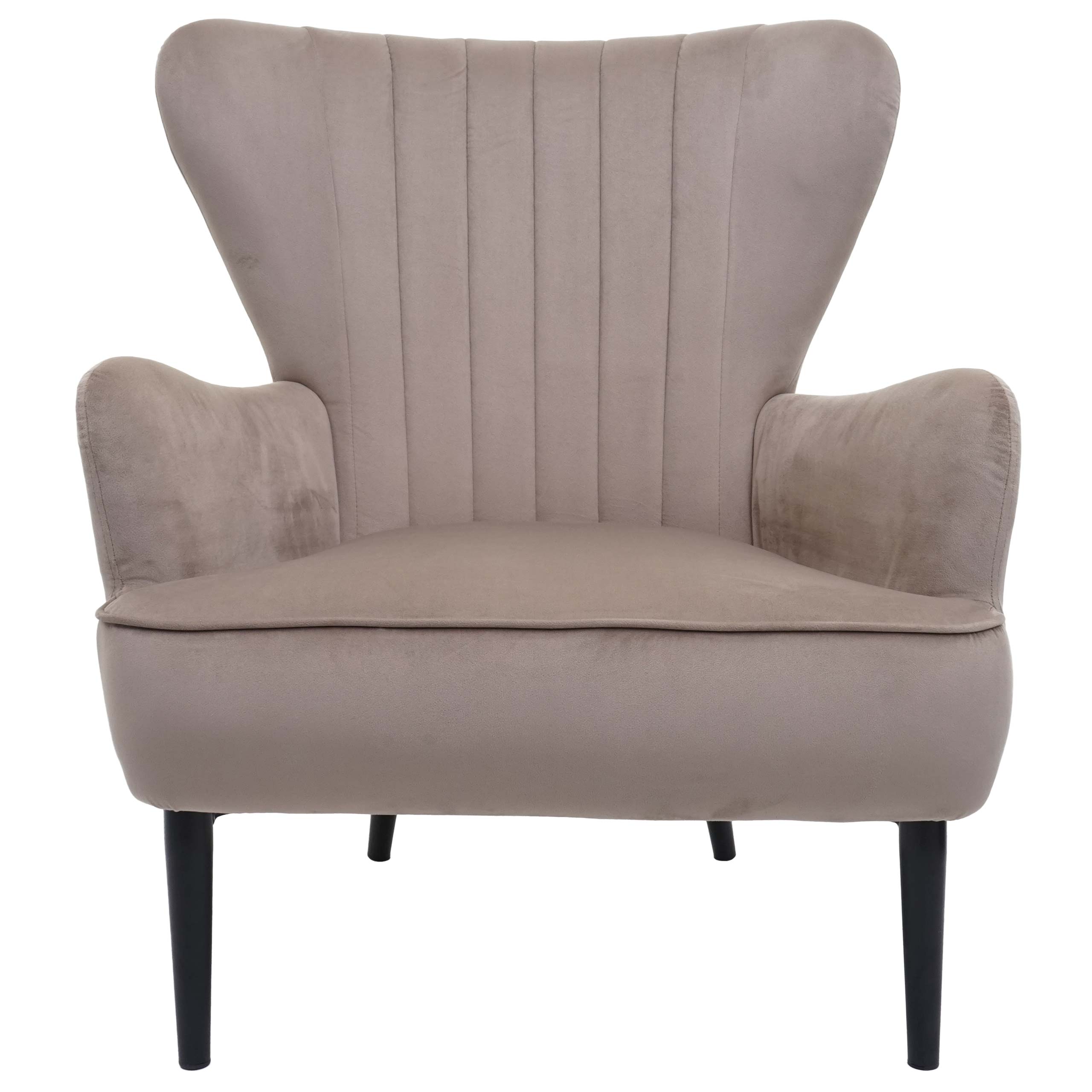 Lounge-Sessel MCW-K37, Cocktailsessel Polstersessel Sessel, Samt (280g/m&sup2;) ~ taupe 