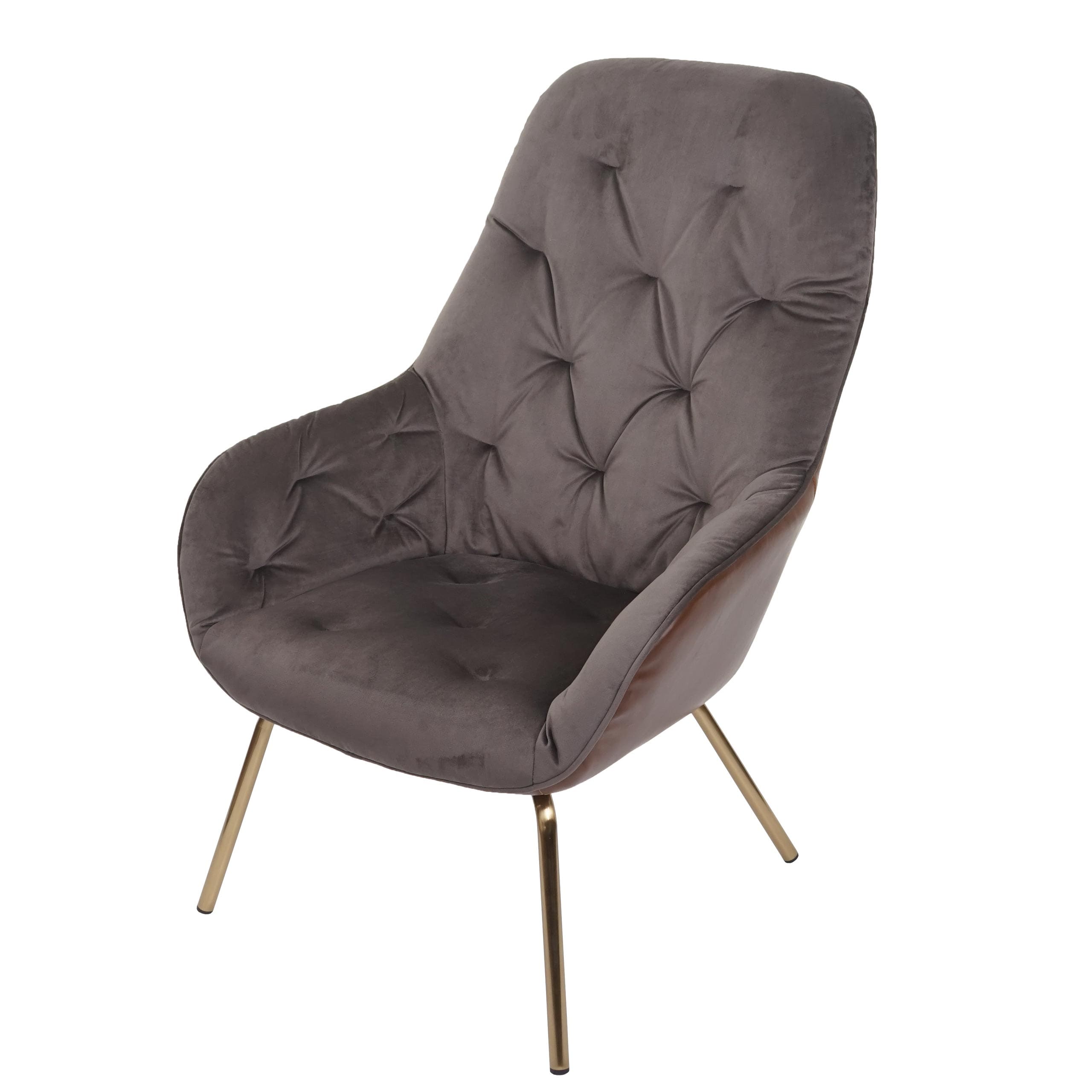 Esszimmerstuhl MCW-K26, Polsterstuhl Stuhl Wohnzimmerstuhl K&uuml;chenstuhl mit Armlehne, Metall ~ Samt, hellbraun 