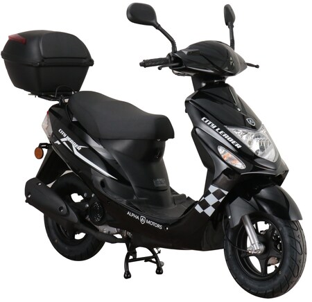 kmh Motors CityLeader schwarz Topcase online EURO 45 50 bei inkl. ccm 5 Motorroller Alpha Marktkauf bestellen