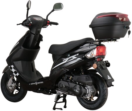 Alpha Motors Motorroller kmh ccm 50 inkl. Topcase 5 45 bei online Marktkauf CityLeader bestellen schwarz EURO