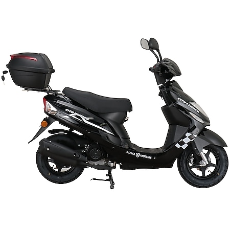 Alpha Marktkauf schwarz CityLeader ccm online EURO Motors 50 Motorroller bei inkl. kmh 5 bestellen Topcase 45