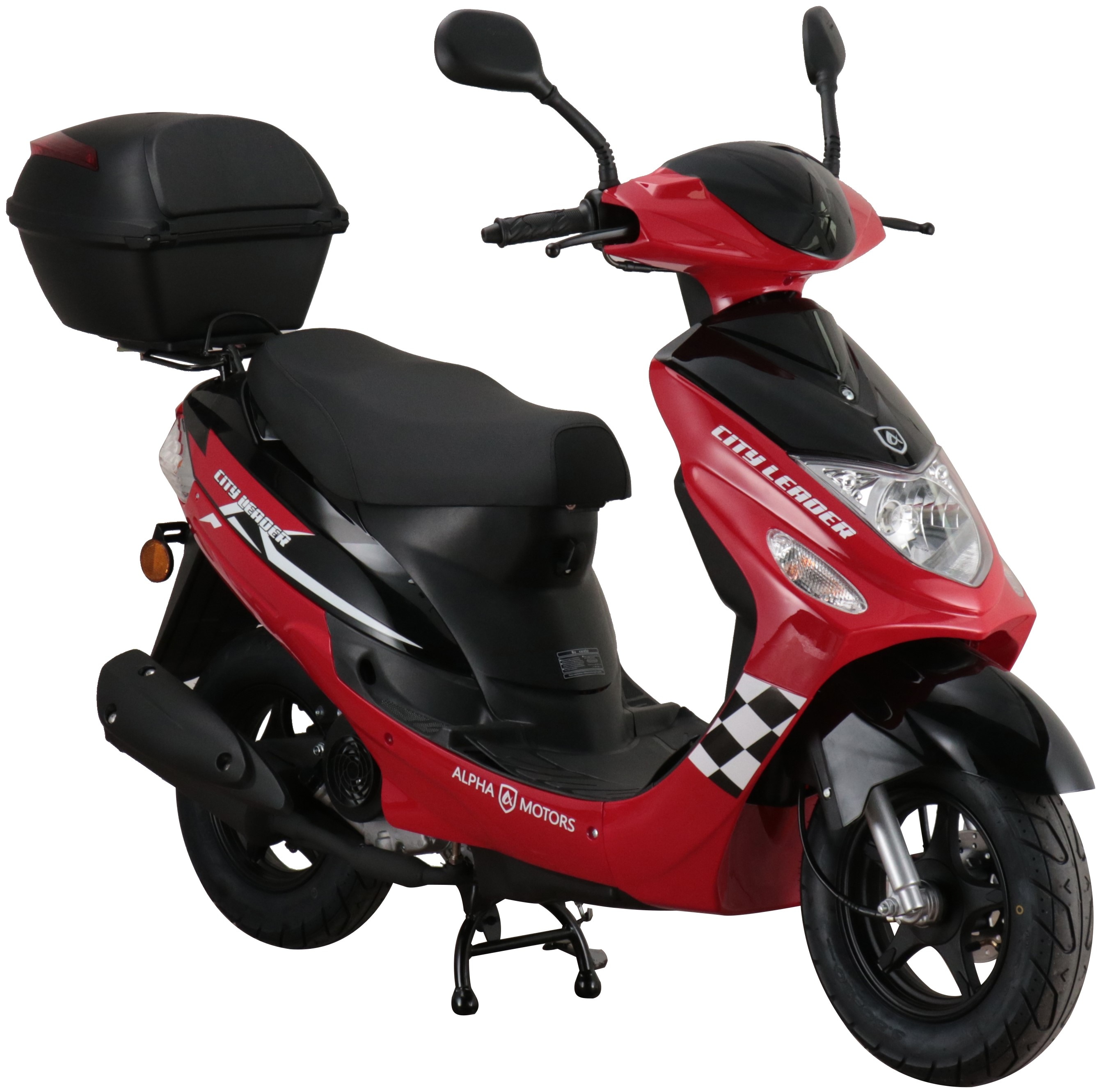 Alpha Motors Motorroller CityLeader 50 ccm 45 kmh EURO 5 rot inkl. Topcase 