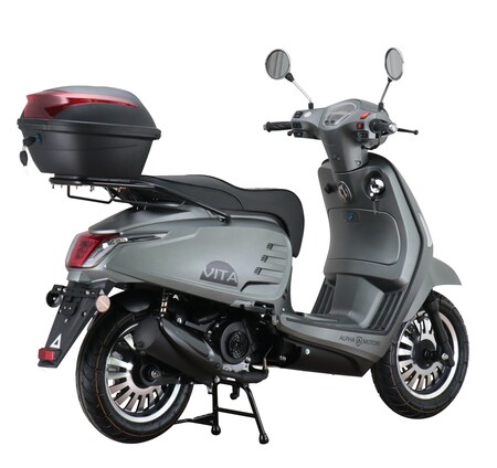 50 ccm Marktkauf bei Motors Vita 45 km/h online EURO inkl. Alpha bestellen Motorroller Topcase mattgrau 5