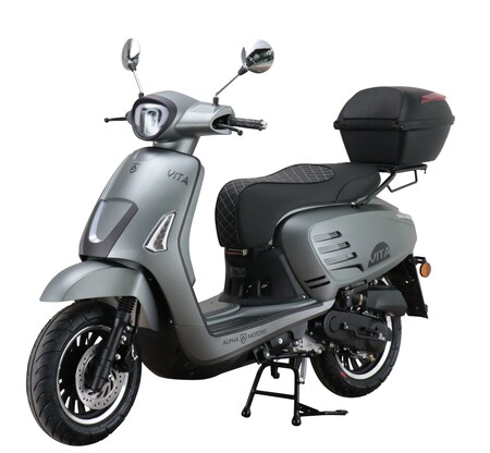 Alpha Motors Motorroller online bei Marktkauf 85 ccm Topcase 5 km/h bestellen Vita mattgrau 125 inkl. EURO