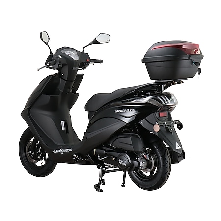 Marktkauf 85 bestellen 125 online schwarz Alpha ccm bei EURO Topcase Topdrive Motors 5 km/h Motorroller inkl.