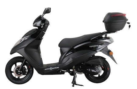 Motorroller km/h Alpha 5 125 inkl. ccm 85 Topdrive schwarz bestellen bei EURO Marktkauf online Topcase Motors