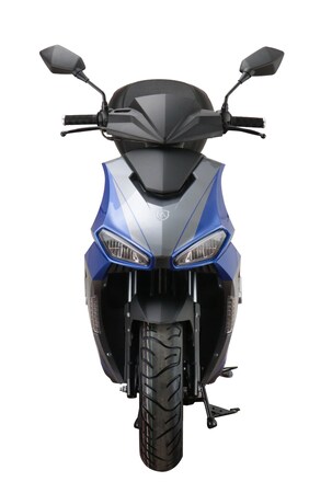 Alpha Motors online inkl. FI kmh ccm Mustang 45 EURO Motorroller blau-grau Marktkauf 50 bei bestellen Topcase 5