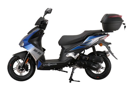 Alpha Motors Motorroller 50 bestellen kmh 5 ccm EURO 45 Marktkauf inkl. Topcase FI blau-grau online bei Mustang