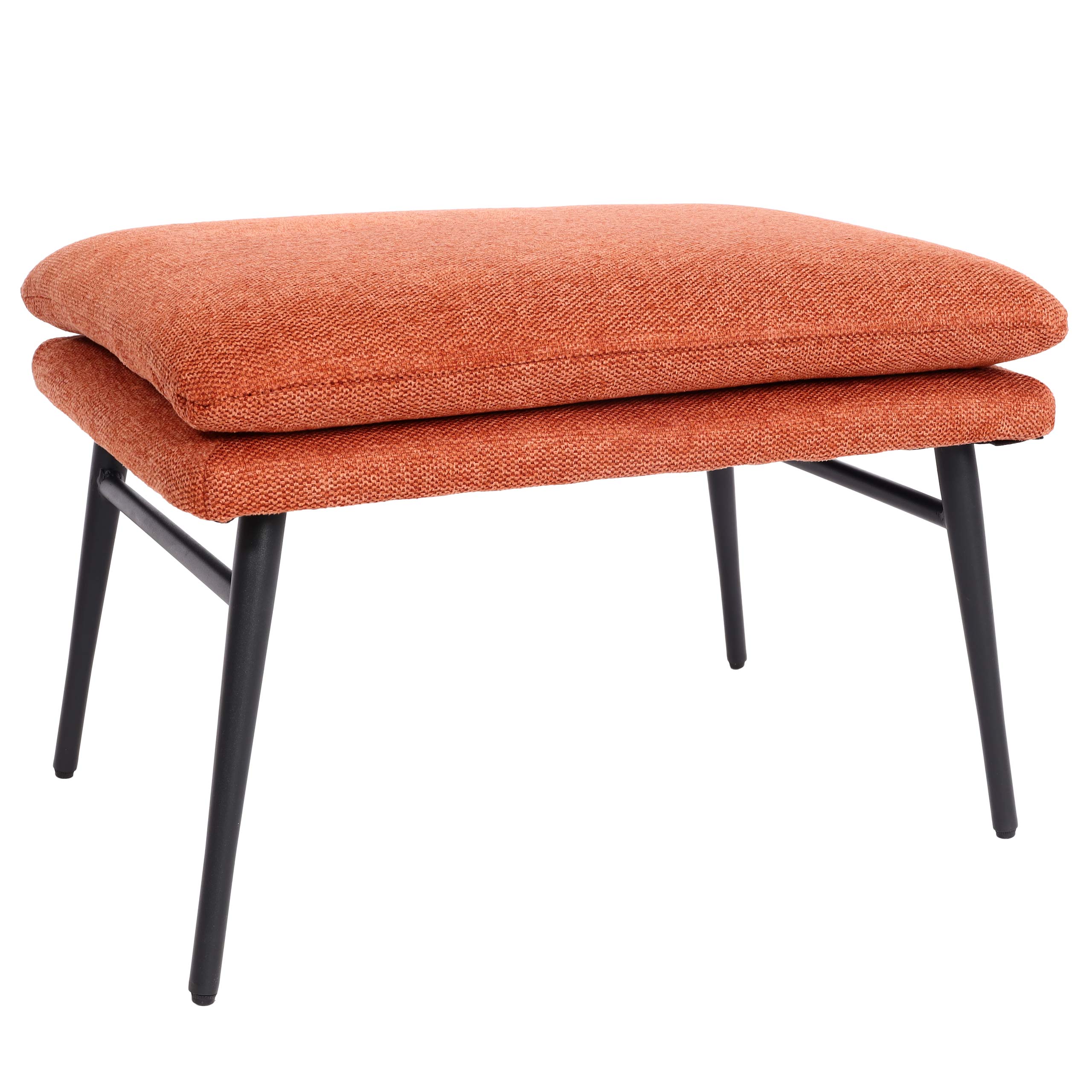 Hocker MCW-L62, Sitzhocker Fu&szlig;ablage Ottomane Polsterhocker, 38x56x40cm Stoff/Textil ~ terracotta-braun 