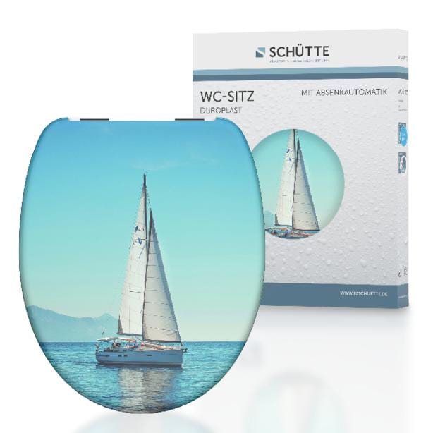 Sch&uuml;tte WC Sitz SAILING, Duroplast Toilettendeckel mit Absenkautomatik Motiv 
