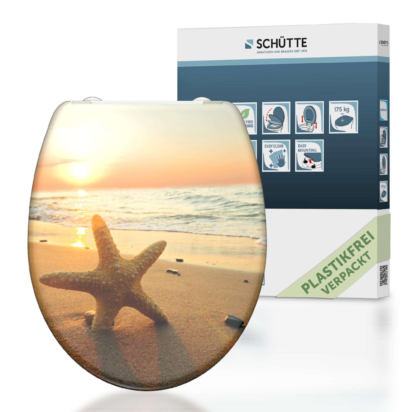 Schütte Duroplast WC Sitz SEA STAR, mit Absenkautomatik und Schnellverschluss