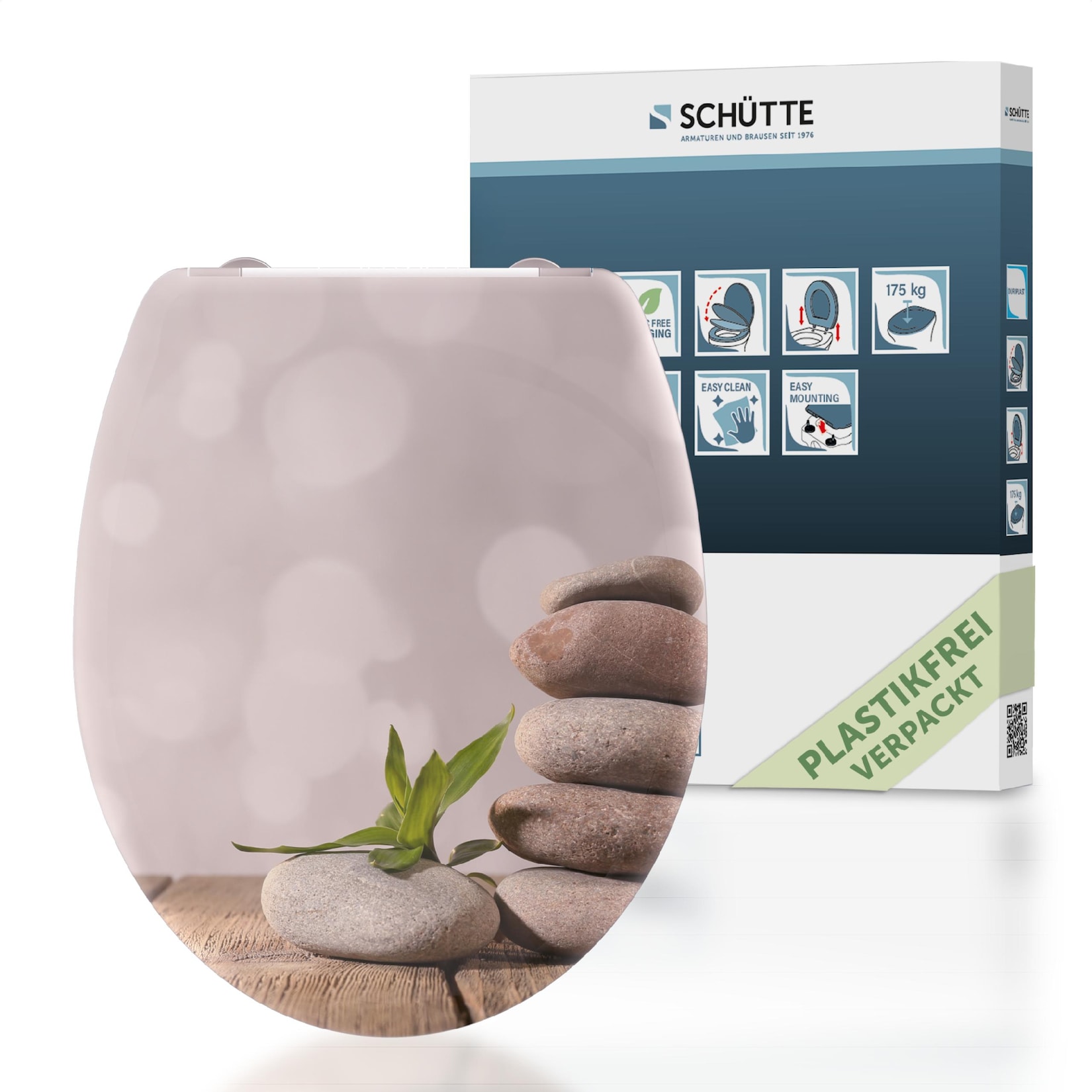 Schütte WC-Sitz 'Stone Pyramid' mit Absenkautomatik Duroplast