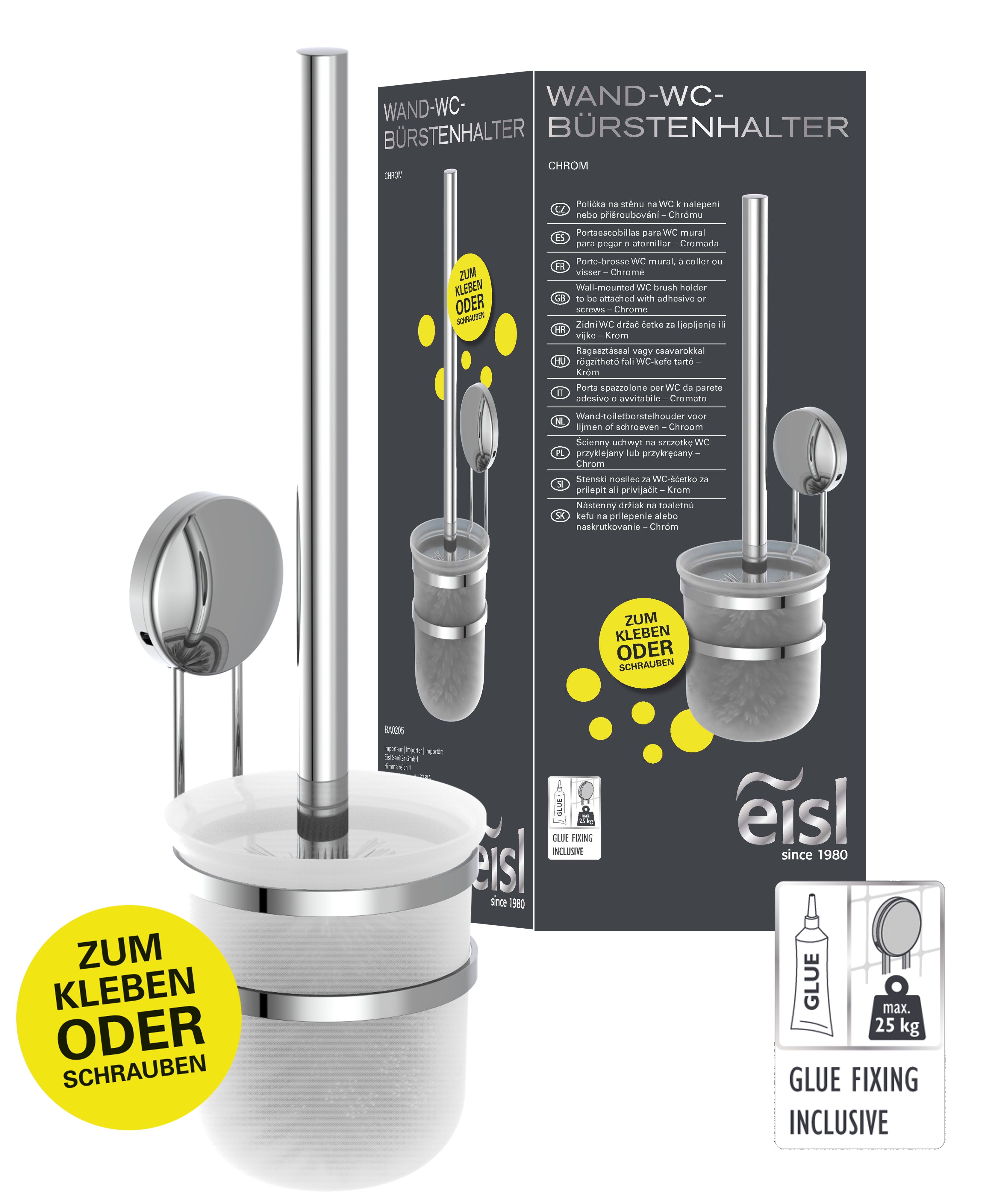 Eisl WC B&uuml;rstengarnitur ohne bohren 