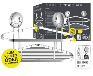 Eisl Duschregal ohne Bohren, Duschablage Ecke Chrom 