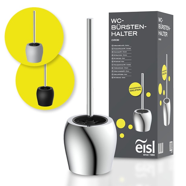 Eisl WC B&uuml;rstengarnitur Edelstahl freistehend Chrom 