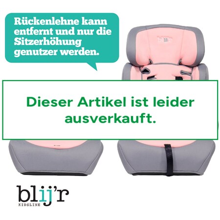 Blij`r Ivo pink/grey Autositz Kindersitz Gruppe I-III 9-36kg mit  Seitenaufprallschutz