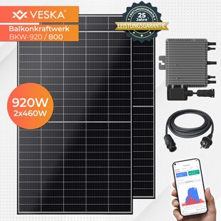 920 W / 600 W Balkonkraftwerk Photovoltaik Solaranlage Steckerfertig WIFI Smart 