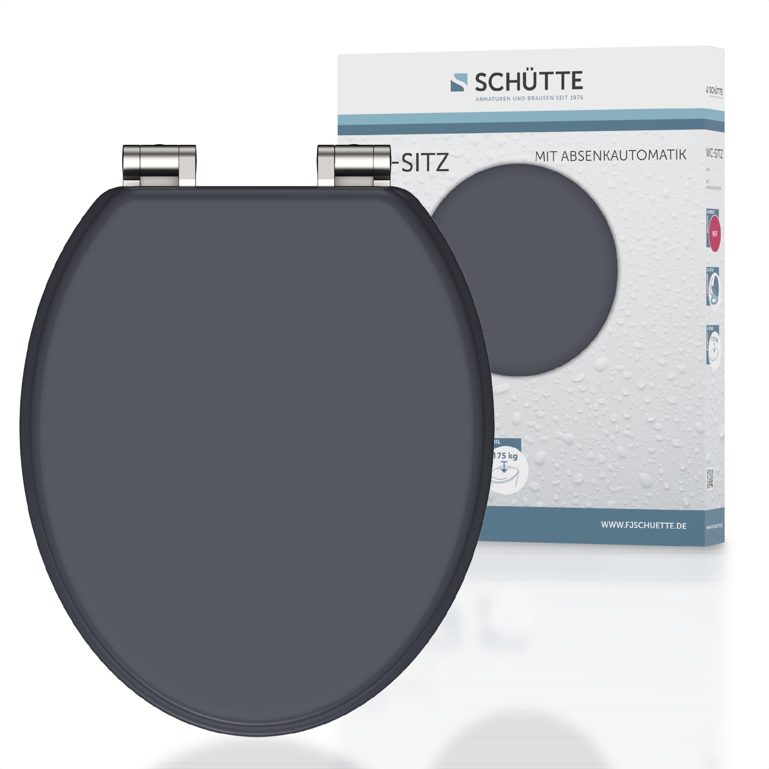 Sch&uuml;tte MDF WC Sitz SPIRIT ANTHRAZIT, Toilettendeckel mit Absenkautomatik 