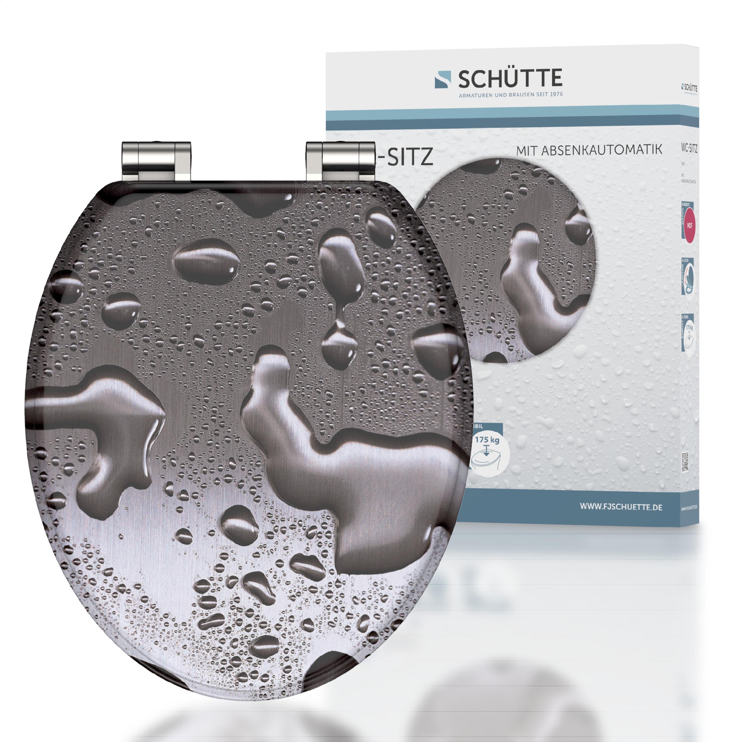 Sch&uuml;tte MDF WC Sitz GREY STEEL, Toilettendeckel mit Absenkautomatik Motiv 