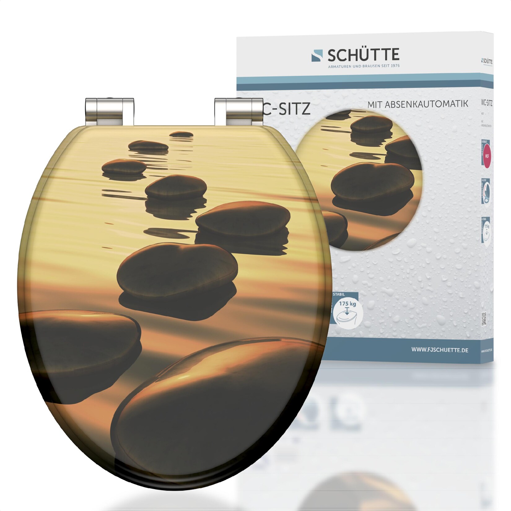 Schütte WC-Sitz 'Sea Stone' mit Absenkautomatik Holzkern