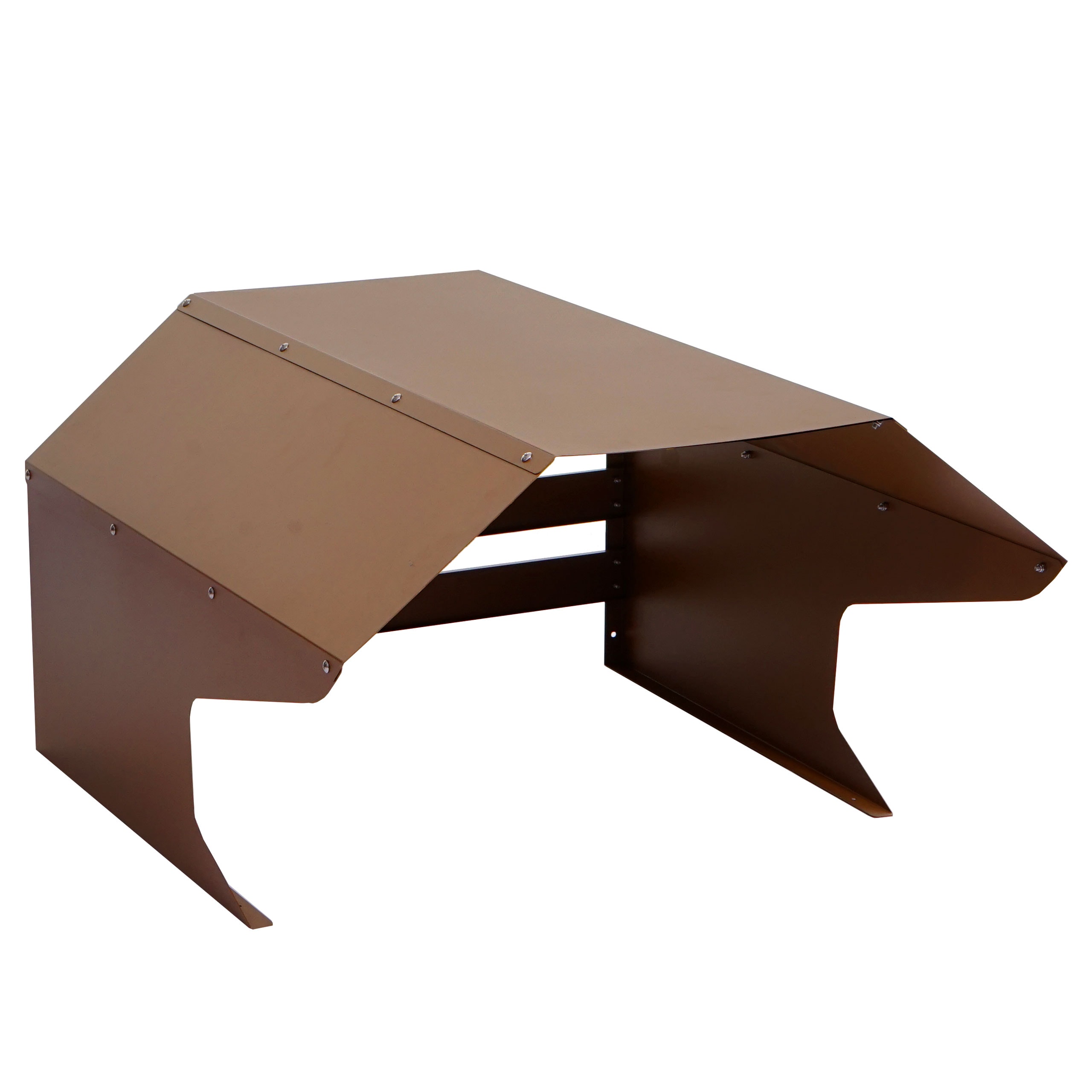 M&auml;hroboter-Garage MCW-L43, Dach Unterstand f&uuml;r Rasenm&auml;her, Metall 40x59x69cm ~ braun 