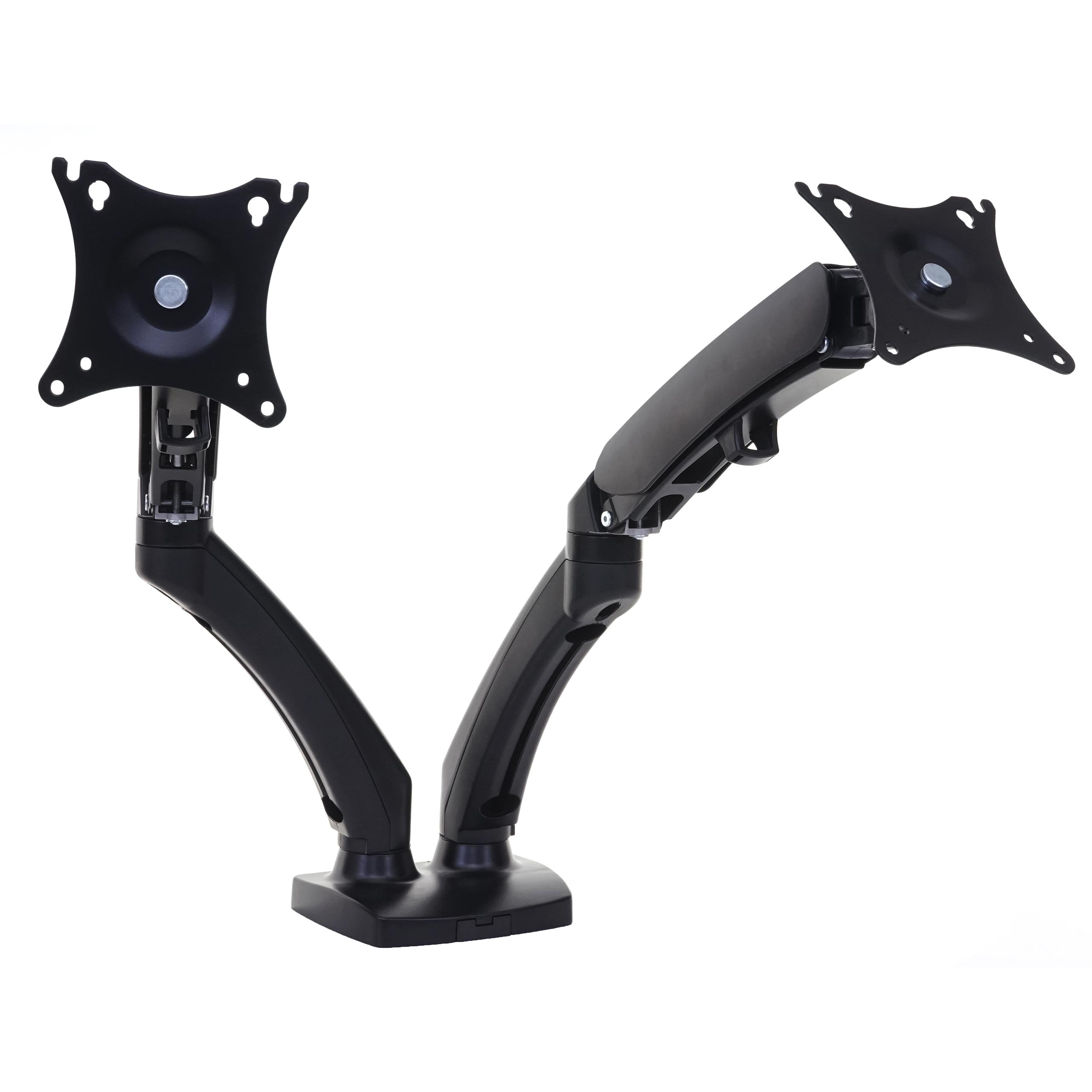 Monitorhalter MCW-D39, Halterung Tischhalterung, Klemme/Bohrungsmontage VESA bis 75x75/100x100mm bis 9kg je Arm ~ zweiarmig 