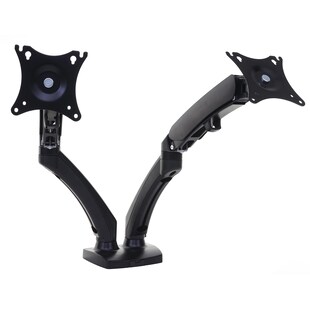 Monitorhalter MCW-D39, Halterung Tischhalterung, Klemme/Bohrungsmontage VESA bis 75x75/100x100mm bis 9kg je Arm ~ zweiarmig 