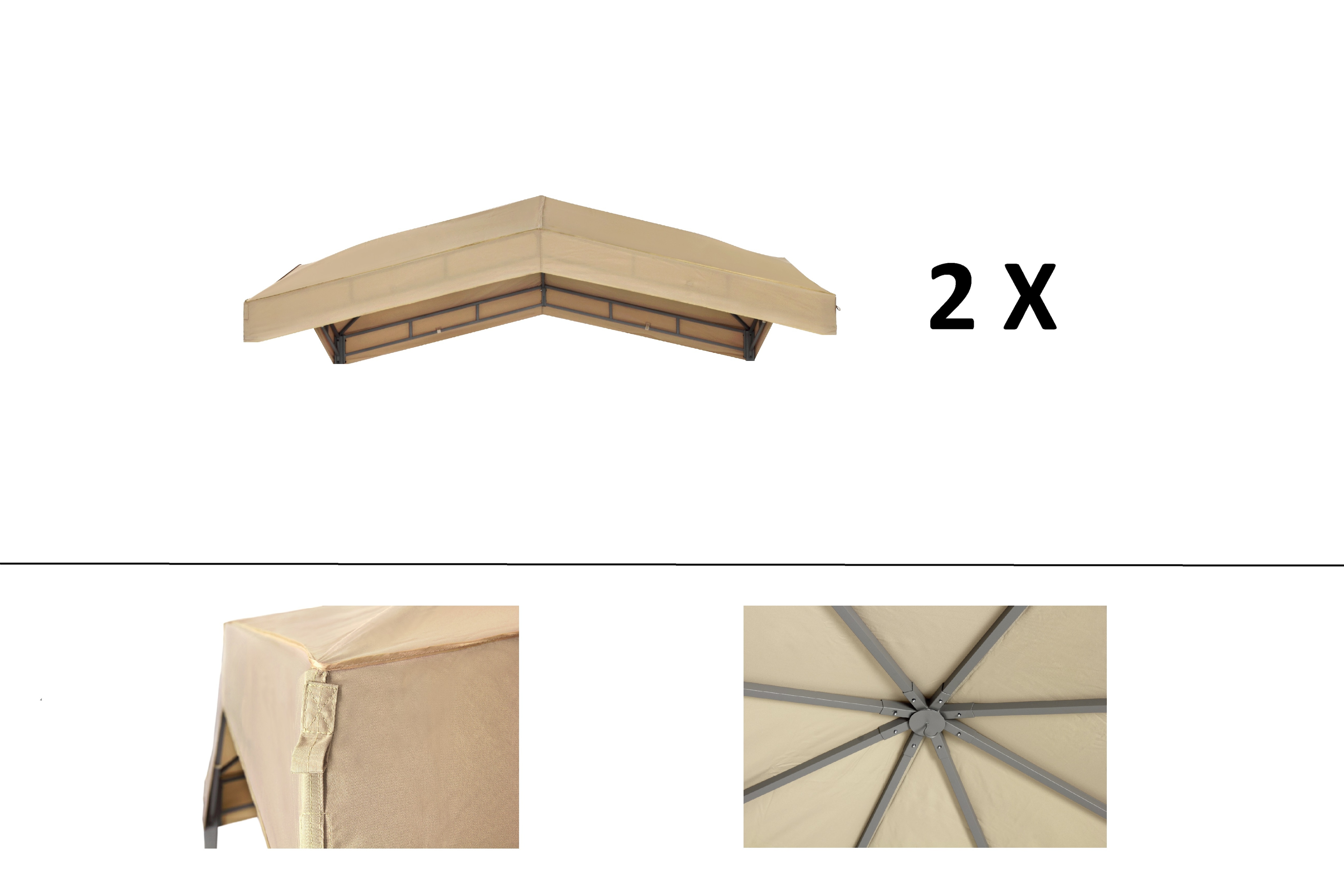 Tepro 2x Pavillonbespannung Marabo - versch. Farben 