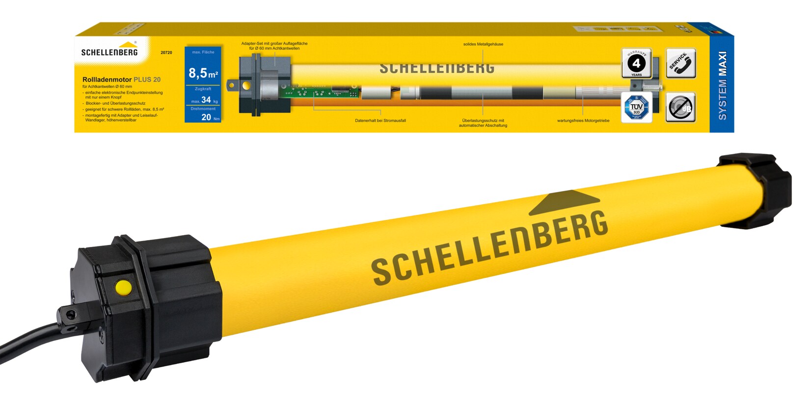 Schellenberg Rohrmotor PLUS Maxi 20 Nm