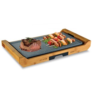 SOGO Elektronischer Grill mit Bambus Tablett 