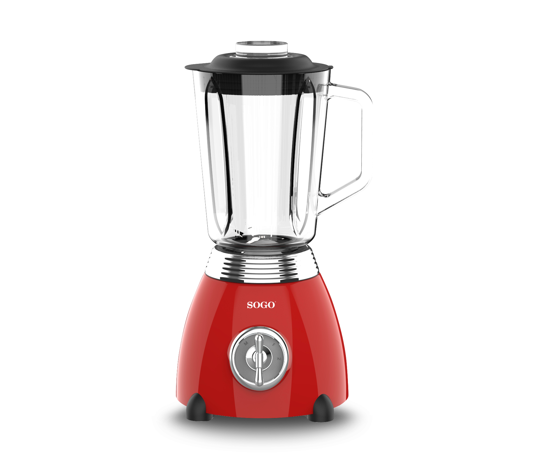 SOGO RETRO REIHE GLAS-STANDMIXER rot 1.5 L KAPAZIT&Auml;T 