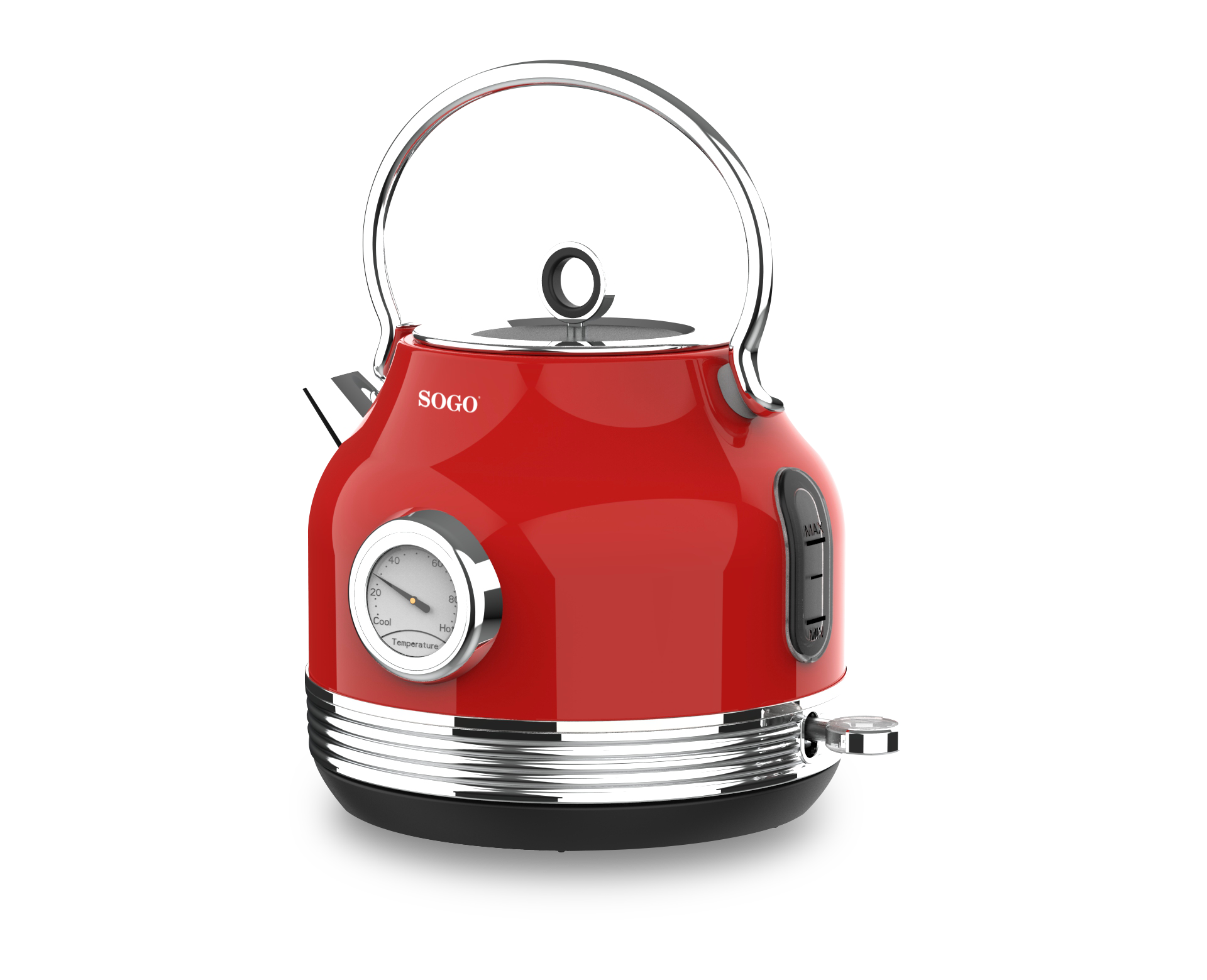 SOGO RETRO Serie Wasserkocher rot 1.8 L Kapazit&auml;t 