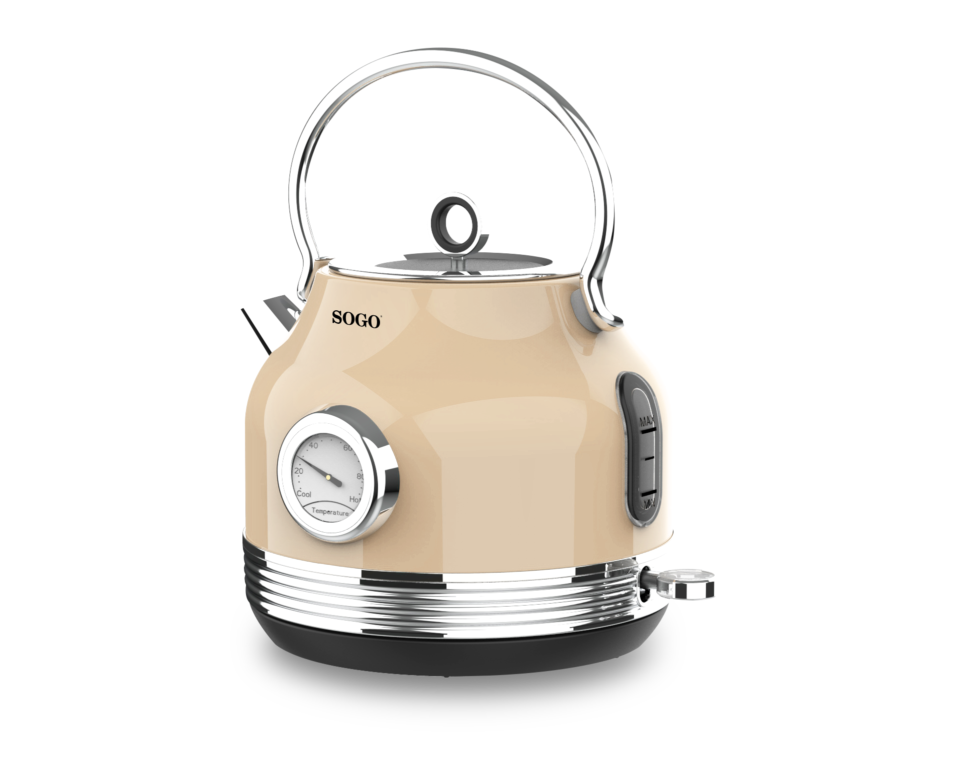 SOGO RETRO Serie Wasserkocher beige 1.8 L Kapazit&auml;t 