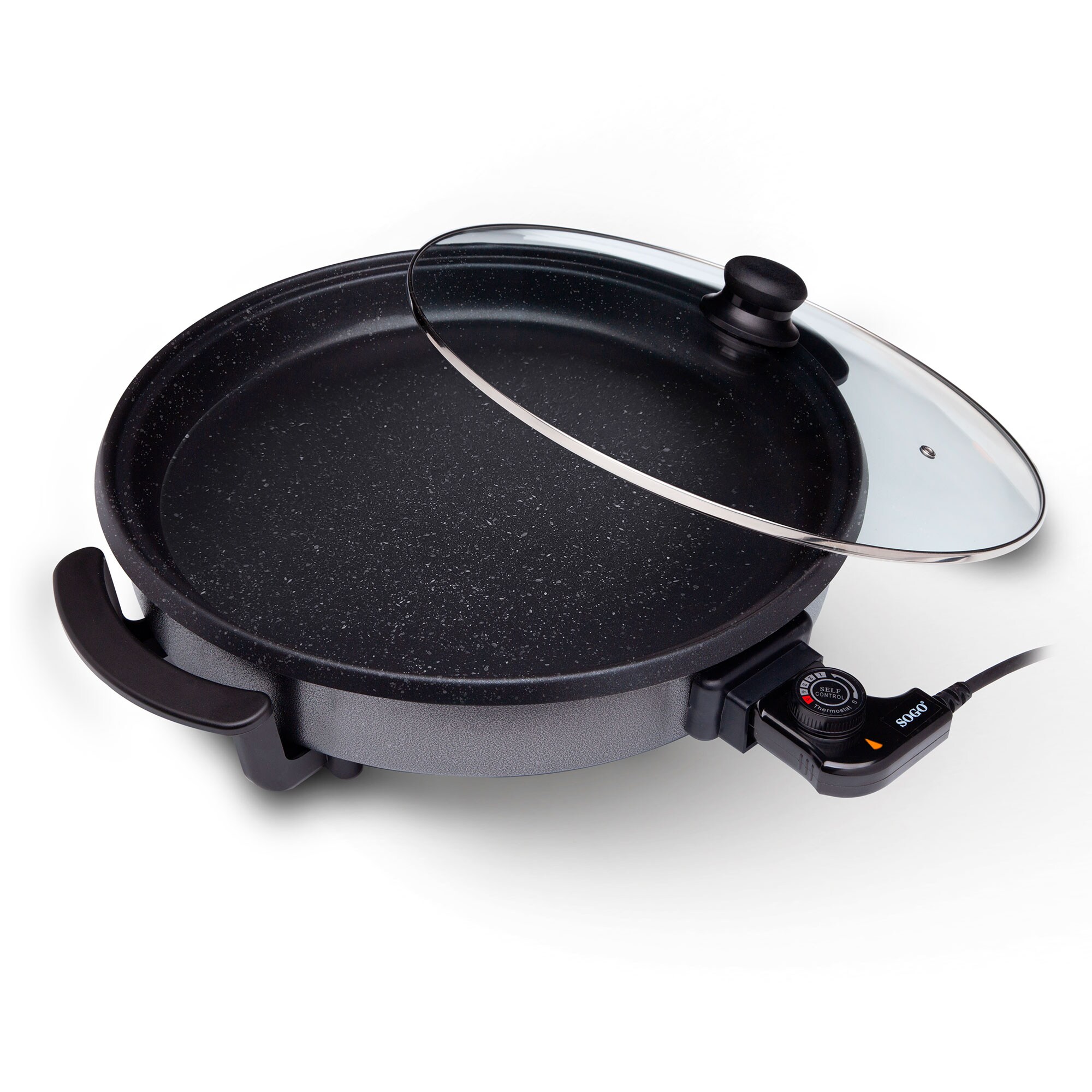 SOGO Elektrischer Multitopf mit Glasdeckel, 42cm, 1500W 