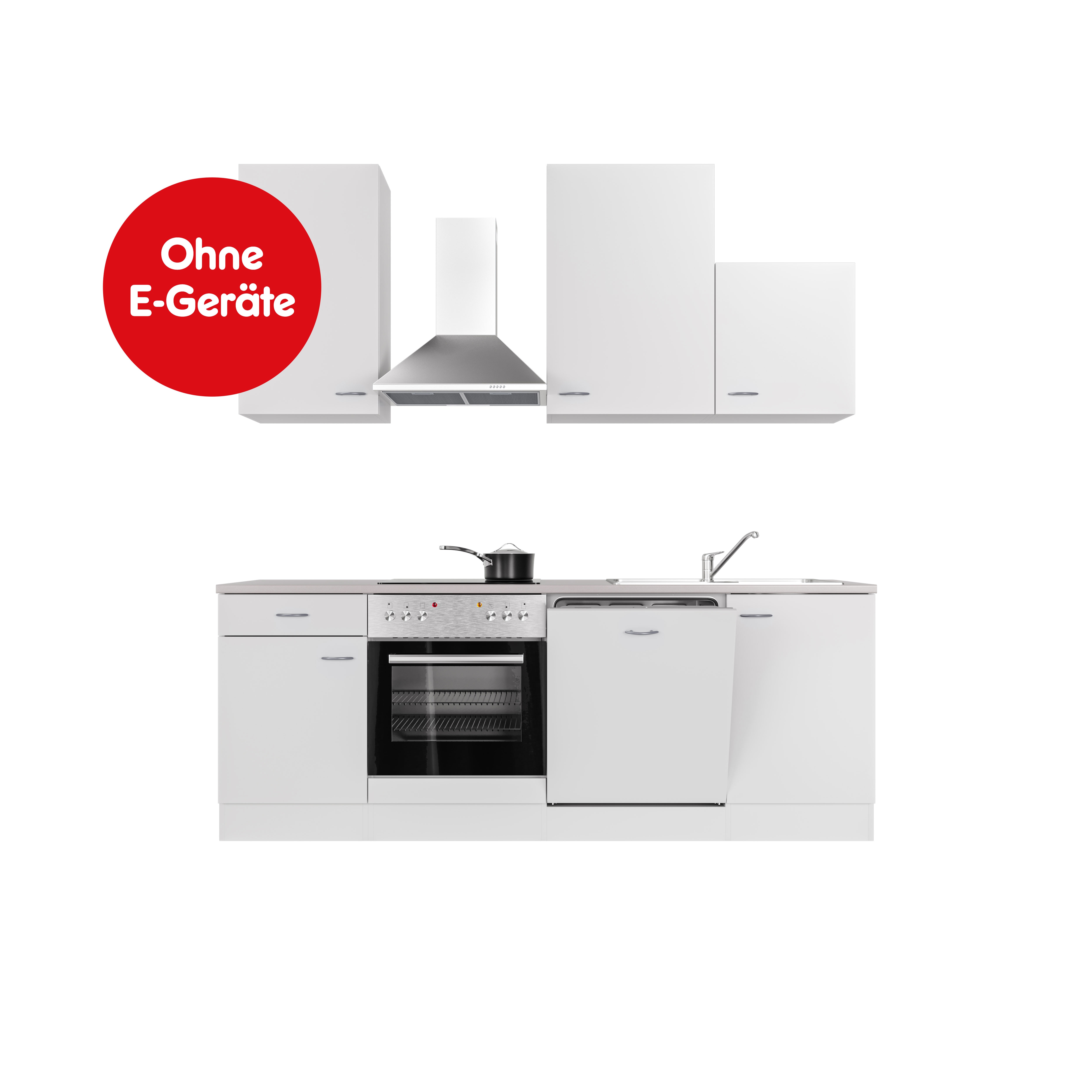 Flex-Well K&uuml;chenzeile ohne E-Ger&auml;te 220 cm L-220-1705-000 Wito 