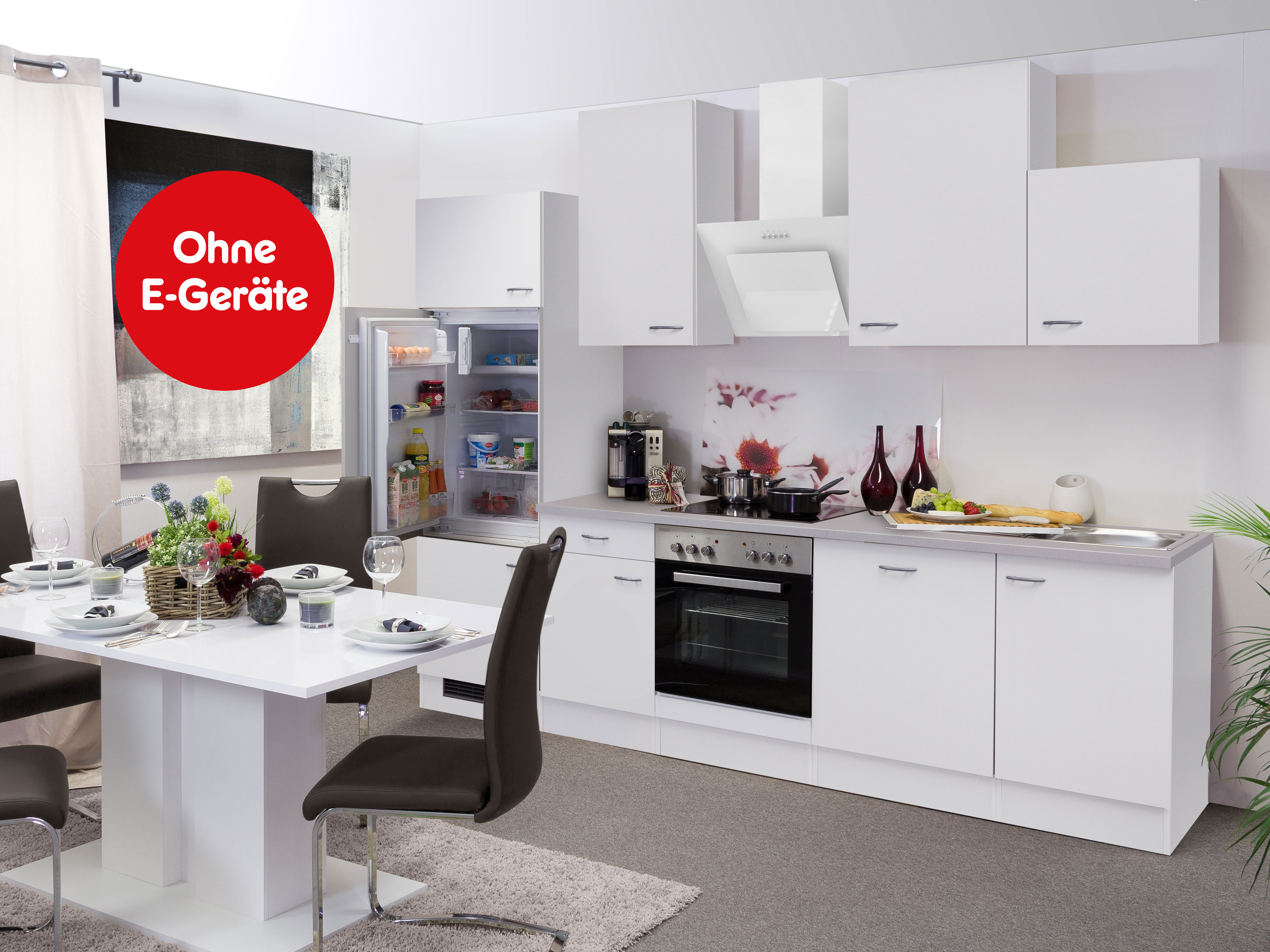 Flex-Well K&uuml;chenzeile ohne E-Ger&auml;te 280 cm L-280-2307-000 Wito 