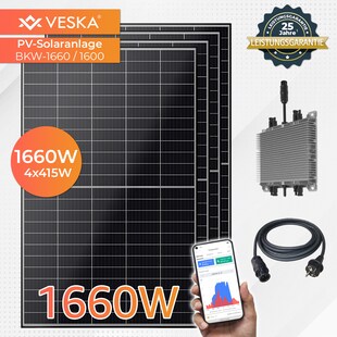 1660W / 1600 W Balkonkraftwerk Photovoltaik Solaranlage WIFI Smart 