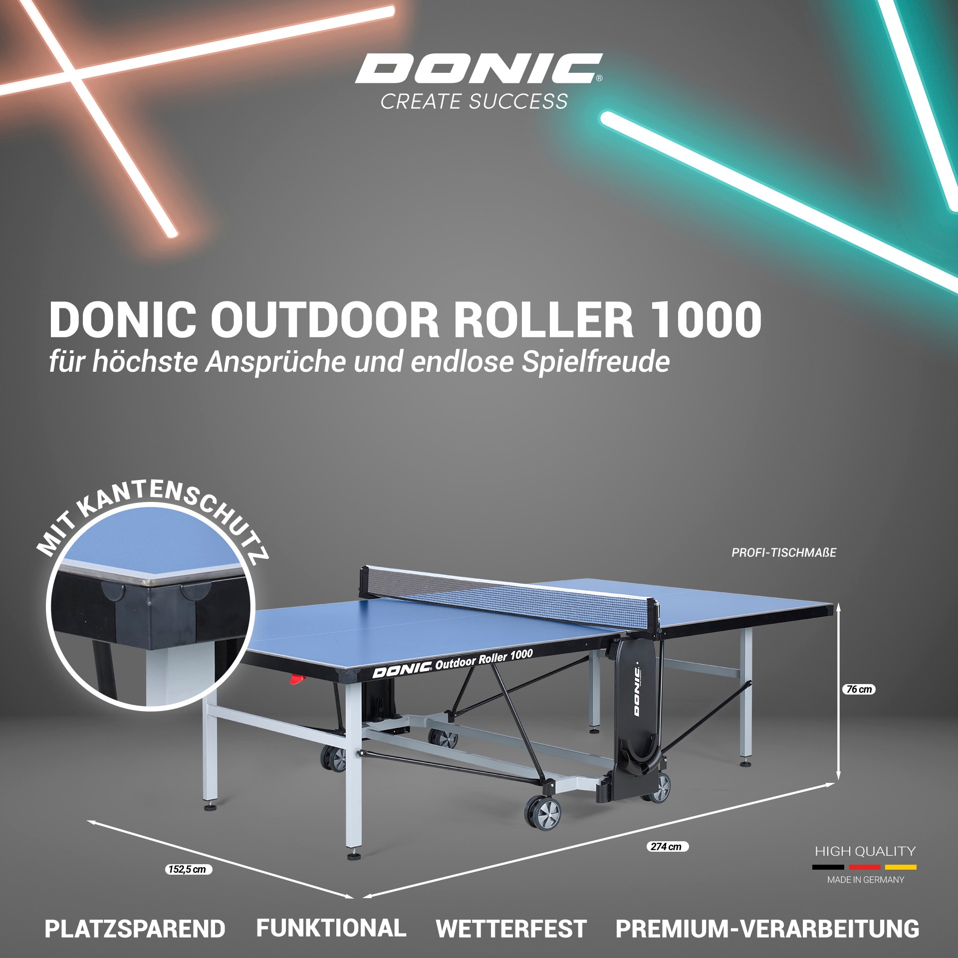 DONIC Outdoor Roller 1000, blau - versch. Farben 