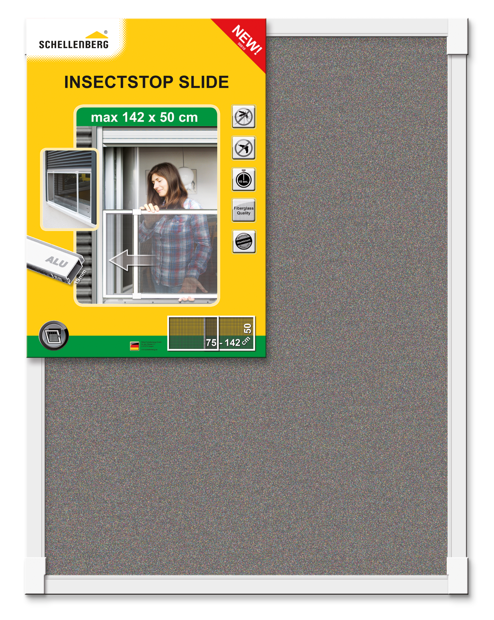 Schellenberg Insektenschutz-Schiebefenster 50 x 75-142 cm, wei&szlig; 