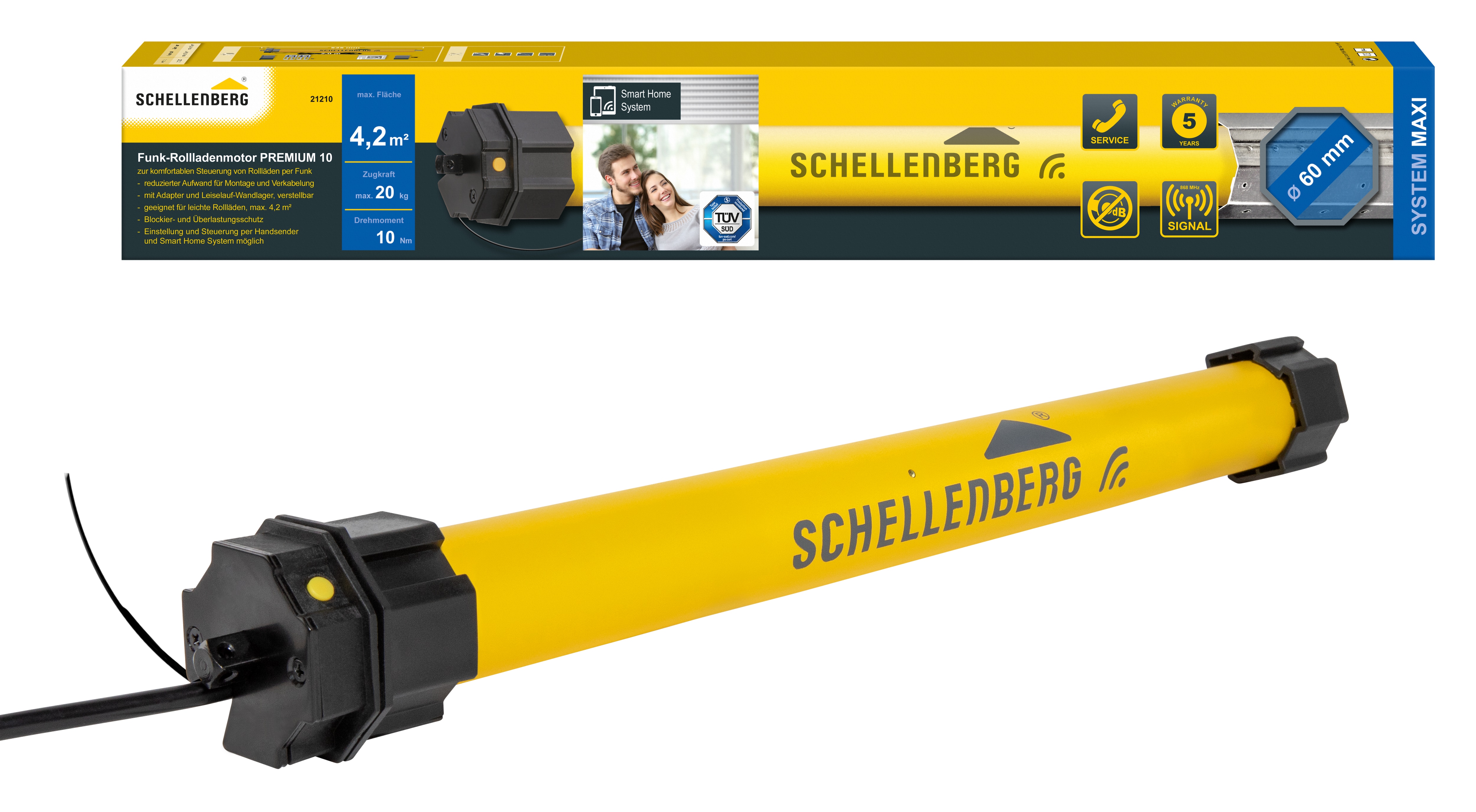 Schellenberg Funk-Rolladenmotor Premium 10 Nm Maxi 