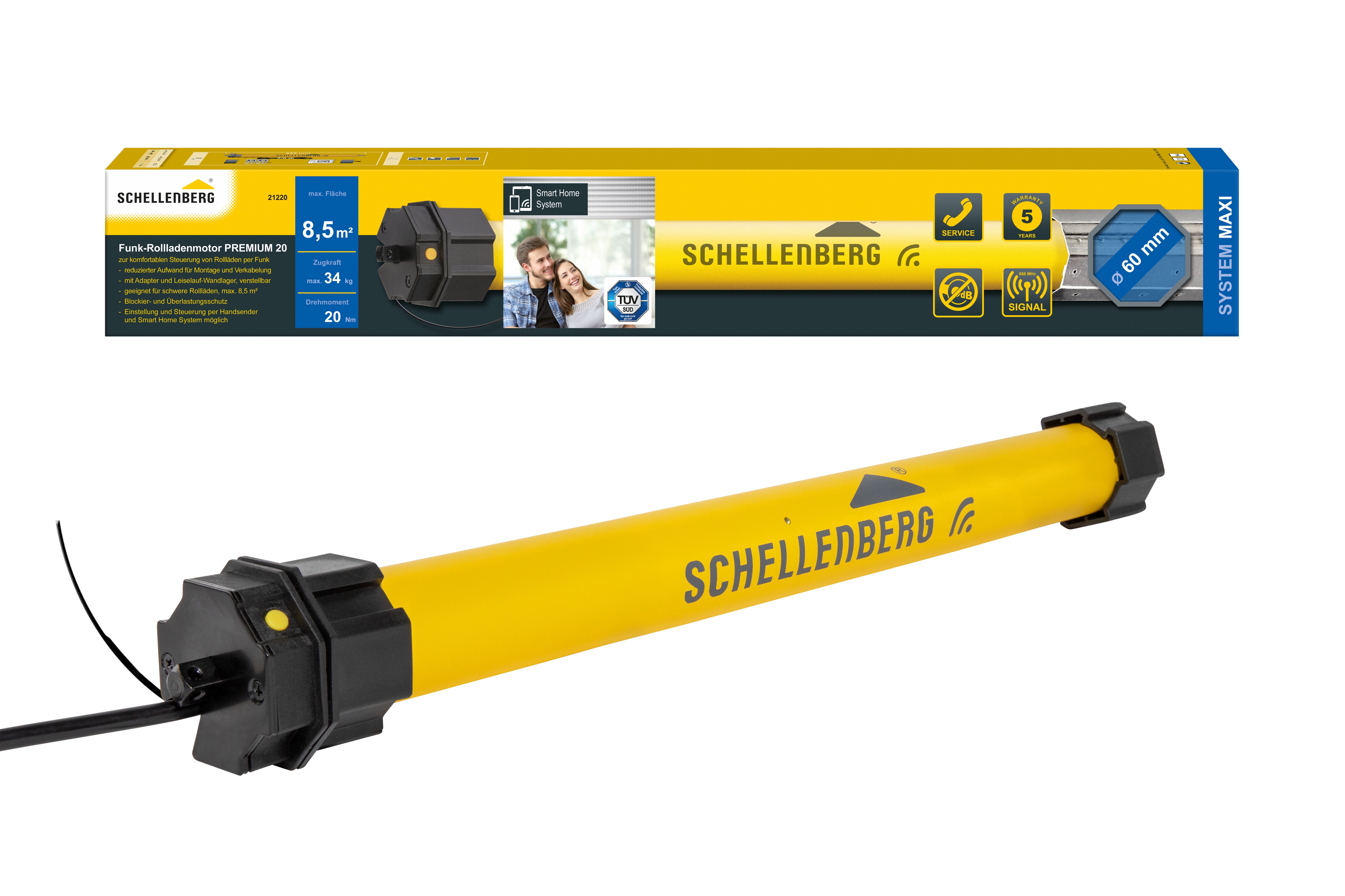 Schellenberg Funk-Rolladenmotor Premium 20 Nm Maxi 