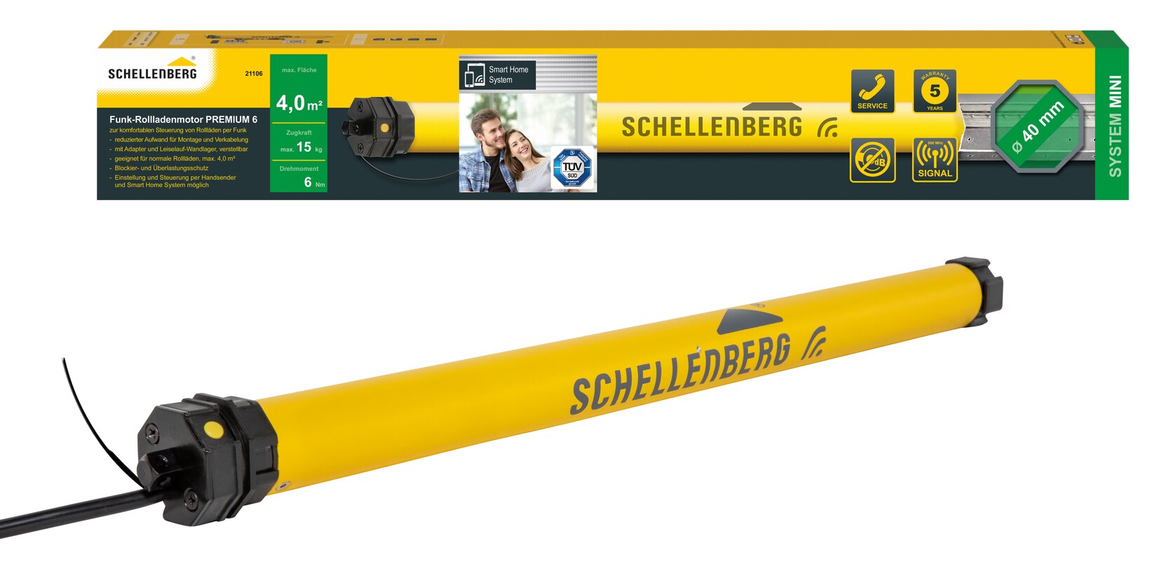 Schellenberg Funk-Rolladenmotor Premium 6 Nm Mini Image