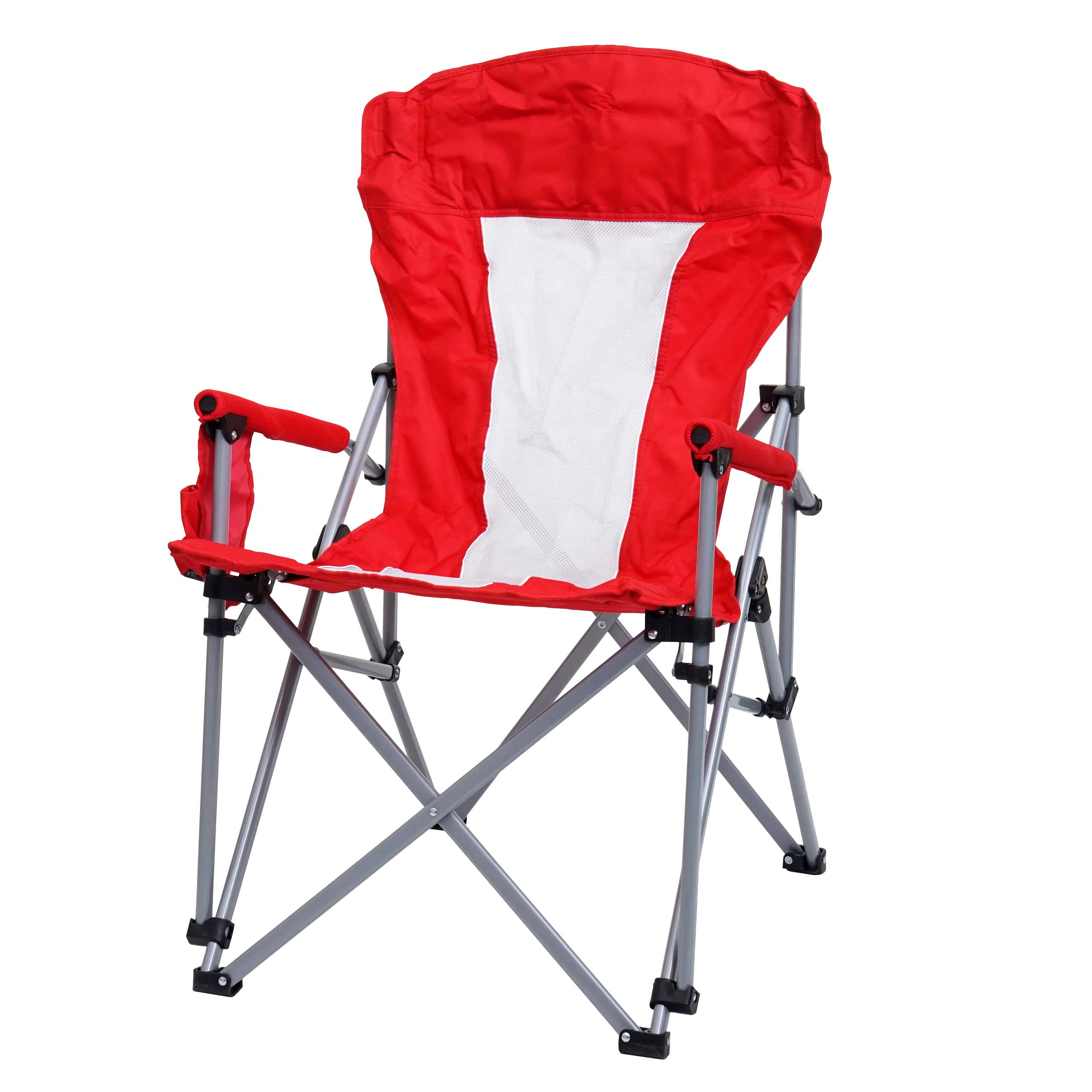 Campingstuhl MCW-L50, Klappstuhl Anglerstuhl Regiestuhl, waschbar Schutzh&uuml;lle Stahl Stoff/Textil ~ rot 